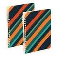 thumbnail image 1 of FORMRS 1-Subject Spiral Notebook 8" x 5" College Ruled 60 Refillable Sheet A5 Hard Cover, 2 Pack, Retro Stripes, 1 of 7