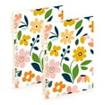 thumbnail image 1 of FORMRS 1-Subject Spiral Notebook 8" x 5" College Ruled 60 Refillable Sheet A5 Hard Cover, 2 Pack, Retro Yellow Floral, 1 of 7