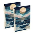 thumbnail image 1 of FORMRS 1-Subject Spiral Notebook 8" x 5" College Ruled 60 Refillable Sheet A5 Hard Cover, 2 Pack, Rolling Waves, 1 of 7