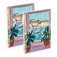 thumbnail image 1 of FORMRS 1-Subject Spiral Notebook 8" x 5" College Ruled 60 Refillable Sheet A5 Hard Cover, 2 Pack, Sea Boat, 1 of 7