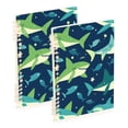 thumbnail image 1 of FORMRS 1-Subject Spiral Notebook 8" x 5" College Ruled 60 Refillable Sheet A5 Hard Cover, 2 Pack, Sharks Pattern, 1 of 7