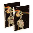 thumbnail image 1 of FORMRS 1-Subject Spiral Notebook 8" x 5" College Ruled 60 Refillable Sheet A5 Hard Cover, 2 Pack, Skeleton Stripes, 1 of 7