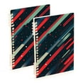 thumbnail image 1 of FORMRS 1-Subject Spiral Notebook 8" x 5" College Ruled 60 Refillable Sheet, 2 Pack, Stars Abstract Lines, 1 of 7