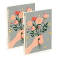thumbnail image 1 of FORMRS 1-Subject Spiral Notebook 8" x 5" College Ruled 60 Refillable Sheet A5 Hard Cover, 2 Pack, Stars Flower, 1 of 7