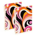 thumbnail image 1 of FORMRS 1-Subject Spiral Notebook 8" x 5" College Ruled 60 Refillable Sheet A5 Hard Cover, 2 Pack, Swirling Circles, 1 of 7