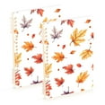 thumbnail image 1 of FORMRS 1-Subject Spiral Notebook 8" x 5" College Ruled 60 Refillable Sheet A5 Hard Cover, 2 Pack, Watercolor Autumn Leaves, 1 of 7