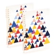 thumbnail image 1 of FORMRS 1-Subject Spiral Notebook 8" x 5" College Ruled 60 Refillable Sheet A5 Hard Cover, 2 Pack, White Abstract Triangles, 1 of 7