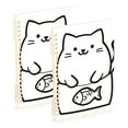 thumbnail image 1 of FORMRS 1-Subject Spiral Notebook 8" x 5" College Ruled 60 Refillable Sheet A5 Hard Cover, 2 Pack, White Chubby Cat, 1 of 7
