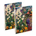 thumbnail image 1 of FORMRS 1-Subject Spiral Notebook 8" x 5" College Ruled 60 Refillable Sheet A5 Hard Cover, 2 Pack, White Floral Garden, 1 of 7
