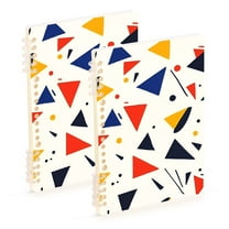 FORMRS 1-Subject Spiral Notebook 8" x 5" College Ruled 60 Refillable Sheet, 2 Pack, White Geometric