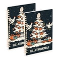 thumbnail image 1 of FORMRS 1-Subject Spiral Notebook 8" x 5" College Ruled 60 Refillable Sheet A5 Hard Cover, 2 Pack, White Halloween Christmas Trees, 1 of 7