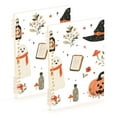 thumbnail image 1 of FORMRS 1-Subject Spiral Notebook 8" x 5" College Ruled 60 Refillable Sheet A5 Hard Cover, 2 Pack, White Halloween Ghosts, 1 of 7