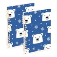 thumbnail image 1 of FORMRS 1-Subject Spiral Notebook 8" x 5" College Ruled 60 Refillable Sheet A5 Hard Cover, 2 Pack, White Polar Bear, 1 of 7