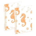 thumbnail image 1 of FORMRS 1-Subject Spiral Notebook 8" x 5" College Ruled 60 Refillable Sheet A5 Hard Cover, 2 Pack, White Seahorse, 1 of 7
