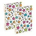 thumbnail image 1 of FORMRS 1-Subject Spiral Notebook 8" x 5" College Ruled 60 Refillable Sheet A5 Hard Cover, 2 Pack, White Stars, 1 of 7