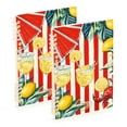 thumbnail image 1 of FORMRS 1-Subject Spiral Notebook 8" x 5" College Ruled 60 Refillable Sheet, 2 Pack, White Striped Lemon, 1 of 7