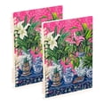 thumbnail image 1 of FORMRS 1-Subject Spiral Notebook 8" x 5" College Ruled 60 Refillable Sheet A5 Hard Cover, 2 Pack, White Vibrant Flowers, 1 of 7