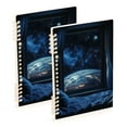 thumbnail image 1 of FORMRS 1-Subject Spiral Notebook 8" x 5" College Ruled 60 Refillable Sheet A5 Hard Cover, 2 Pack, Window Earth, 1 of 7