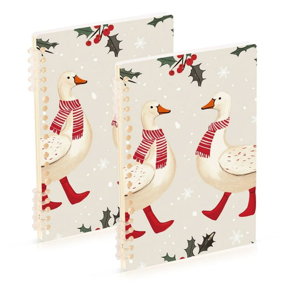 FORMRS 1-Subject Spiral Notebook 8" x 5" College Ruled 60 Refillable Sheet, 2 Pack, Winter Geese