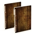 thumbnail image 1 of FORMRS 1-Subject Spiral Notebook 8" x 5" College Ruled 60 Refillable Sheet A5 Hard Cover, 2 Pack, Wood Grain, 1 of 7