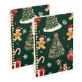 thumbnail image 1 of FORMRS 1-Subject Spiral Notebook 8" x 5" College Ruled 60 Refillable Sheet A5 Hard Cover, 2 Pack, Yellow Christmas Gingerbread, 1 of 7