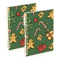 thumbnail image 1 of FORMRS 1-Subject Spiral Notebook 8" x 5" College Ruled 60 Refillable Sheet A5 Hard Cover, 2 Pack, Yellow Christmas Gingerbread, 1 of 7