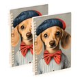 thumbnail image 1 of FORMRS 1-Subject Spiral Notebook 8" x 5" College Ruled 60 Refillable Sheet A5 Hard Cover, 2 Pack, Yellow Dog Artist, 1 of 7