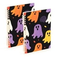 thumbnail image 1 of FORMRS 1-Subject Spiral Notebook 8" x 5" College Ruled 60 Refillable Sheet, 2 Pack, Yellow Halloween Ghosts, 1 of 7