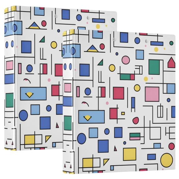 FORMRS 3 Ring Binder with Pockets 1.5" D-Rings Clip Board 200 Sheets Capacity, Colorful Cartoon Graphic