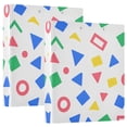 thumbnail image 1 of FORMRS 3 Ring Binder 1/2 inch with Pockets Set of 2 Clip Board 200 Sheets Capacity, Blue Retro Triangles, 1 of 8