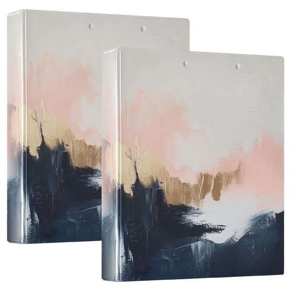 FORMRS 3 Ring Binder 1.5 inch with Pockets Clip Board 200 Sheets Capacity, Abstract Landscape
