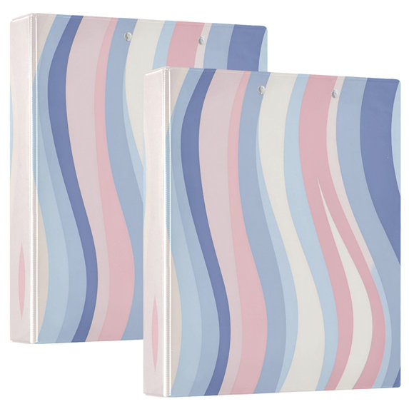 FORMRS 3 Ring Binder 1.5 inch with Pockets Clip Board 200 Sheets Capacity, Abstract Pink