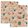 thumbnail image 1 of FORMRS 3 Ring Binder with Pockets 1.5" D-Rings Clip Board 200 Sheets Capacity, Beige Christmas Snowman, 1 of 8