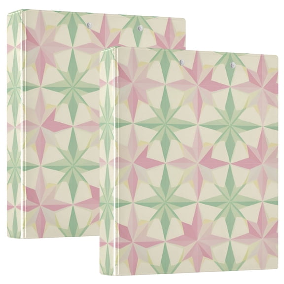 FORMRS 3 Ring Binder with Pockets 1.5" D-Rings Clip Board 200 Sheets Capacity, Beige Symmetrical Stars