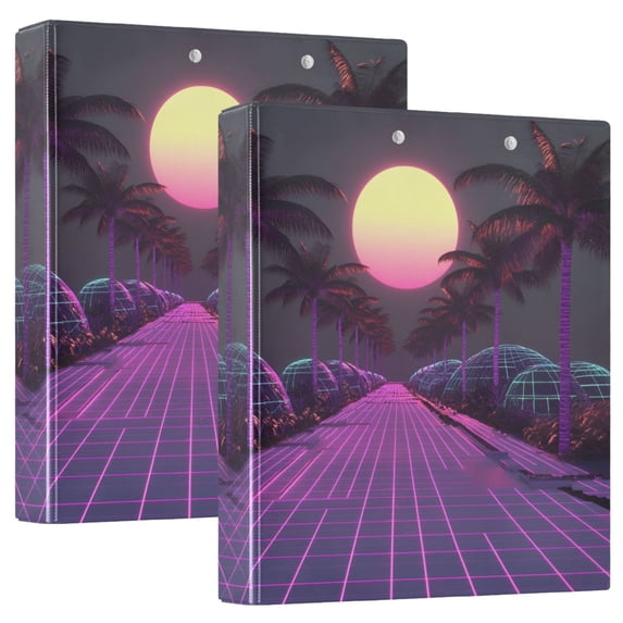 FORMRS 3 Ring Binder 1.5 inch with Pockets Clip Board 200 Sheets Capacity, Black Neon Road