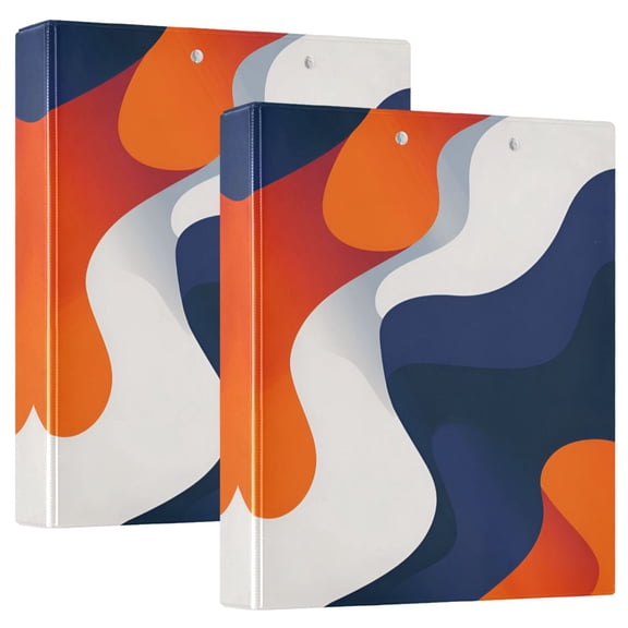 FORMRS 3 Ring Binder 1.5 inch with Pockets Clip Board 200 Sheets Capacity, Blue Abstract Wavy