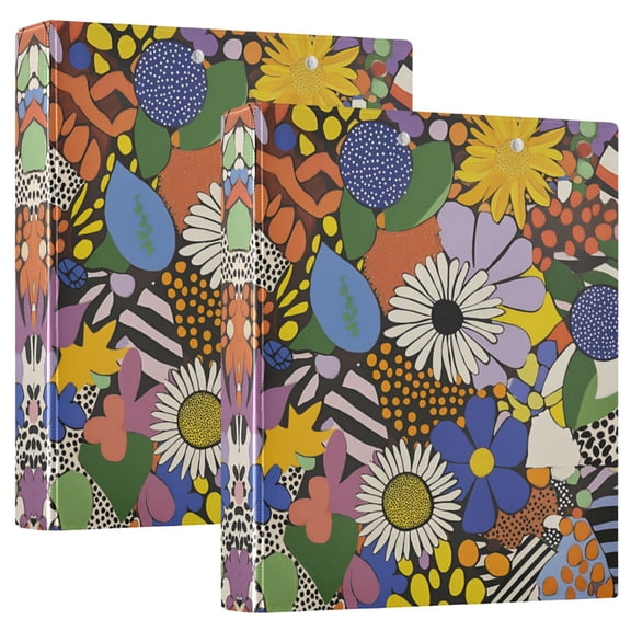 FORMRS 3 Ring Binder 1.5 inch with Pockets Clip Board 200 Sheets Capacity, Blue Floral