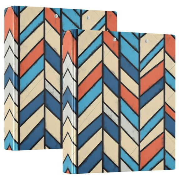 FORMRS 3 Ring Binder with Pockets 1.5" D-Rings Clip Board 200 Sheets Capacity, Blue Geometric