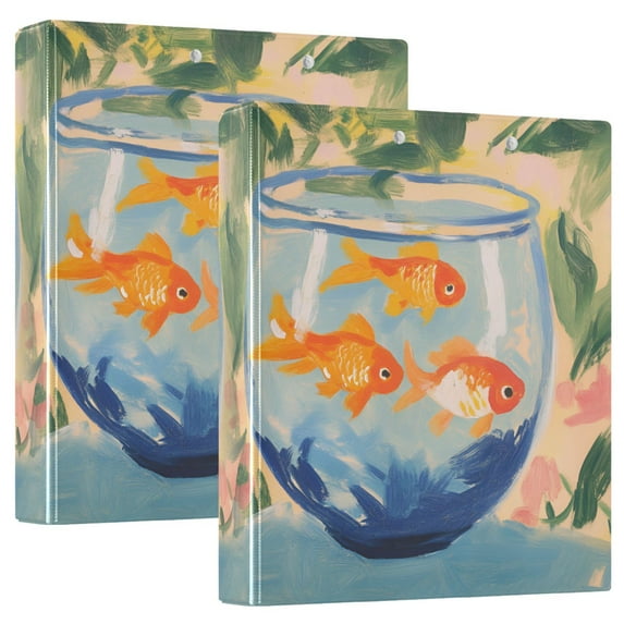 FORMRS 3 Ring Binder 1.5 inch with Pockets Clip Board 200 Sheets Capacity, Blue Goldfish Bowl