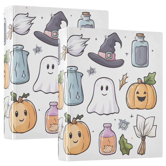 FORMRS 3 Ring Binder with Pockets 1.5" D-Rings Clip Board 200 Sheets Capacity, Blue Magical Halloween