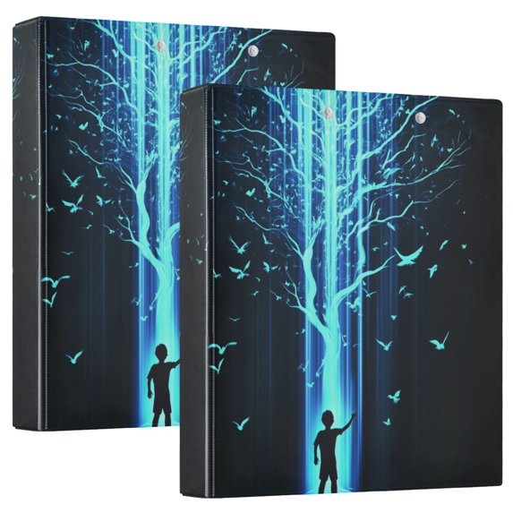 FORMRS 3 Ring Binder with Pockets 1.5" D-Rings Clip Board 200 Sheets Capacity, Blue Tree