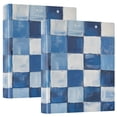 thumbnail image 1 of FORMRS 3 Ring Binder with Pockets 1.5" D-Rings Clip Board 200 Sheets Capacity, Blue and Gray Plaid Pattern, 1 of 8