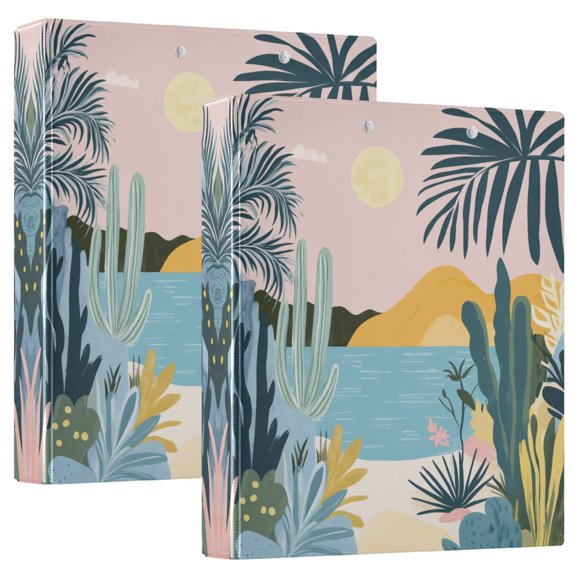 FORMRS 3 Ring Binder 1.5 inch with Pockets Clip Board 200 Sheets Capacity, Boho Style Sun