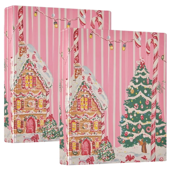 FORMRS 3 Ring Binder 1.5 inch with Pockets Clip Board 200 Sheets Capacity, Brown Gingerbread House