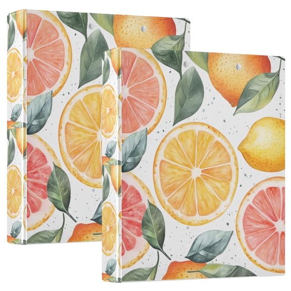FORMRS 3 Ring Binder 1.5 inch with Pockets Clip Board 200 Sheets Capacity, Candy Lemon Slices