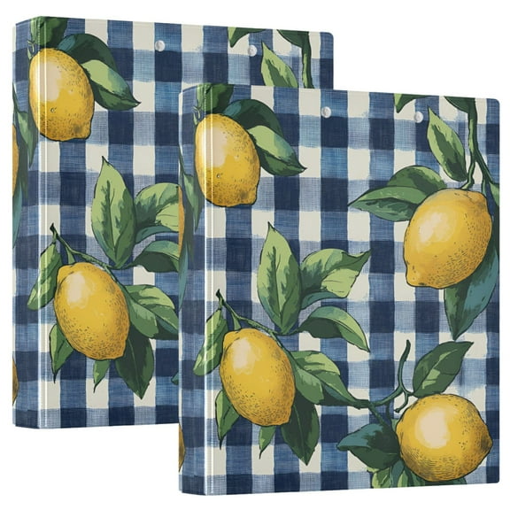 FORMRS 3 Ring Binder 1.5 inch with Pockets Clip Board 200 Sheets Capacity, Cartoon Beige Lemon