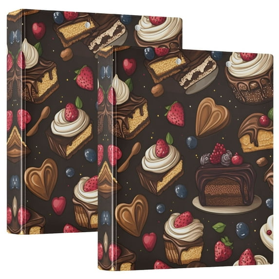 FORMRS 3 Ring Binder 1.5 inch with Pockets Clip Board 200 Sheets Capacity, Chocolate Cakes