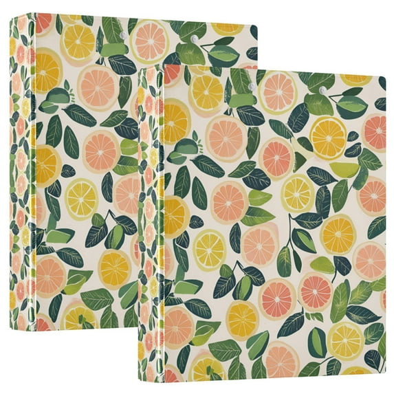 FORMRS 3 Ring Binder 1.5 inch with Pockets Clip Board 200 Sheets Capacity, Citrus Fruits