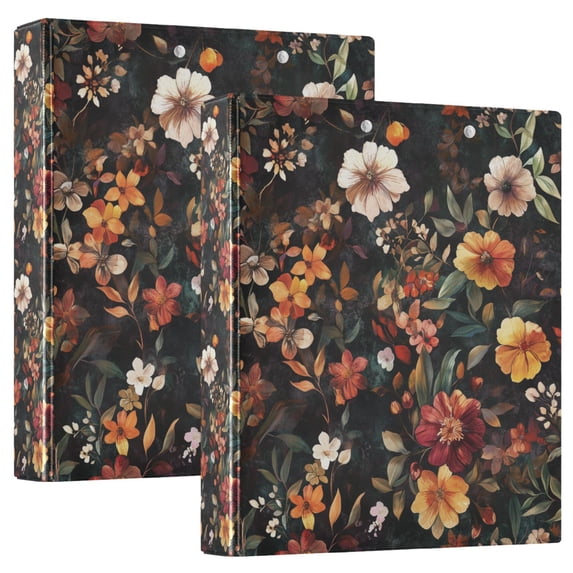 FORMRS 3 Ring Binder 1.5 inch with Pockets Clip Board 200 Sheets Capacity, Colorful Flower