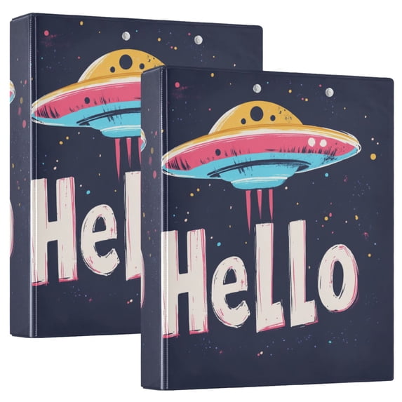 FORMRS 3 Ring Binder 1.5 inch with Pockets Clip Board 200 Sheets Capacity, Colorful UFO